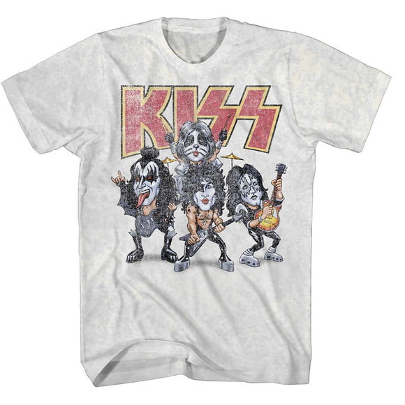 Kiss Other - Kiss Band Cartoon Logo Acid Wash T-Shirt M L NWT